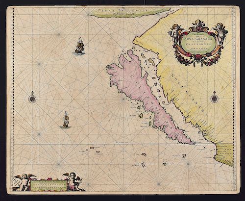 Pieter Goos Map of California as an Island 1666