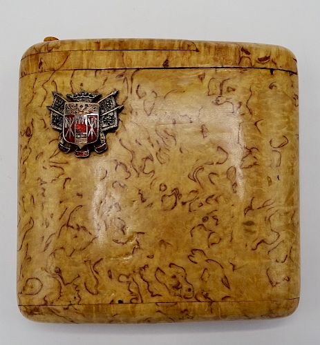 RUSSIAN CIGARETTE CASE WITH GOLD & SILVER MOUNTS