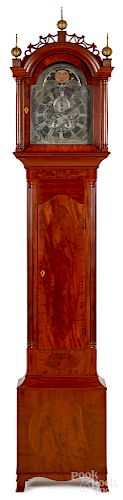 Connecticut Federal mahogany tall case clock