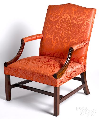 George III mahogany open armchair