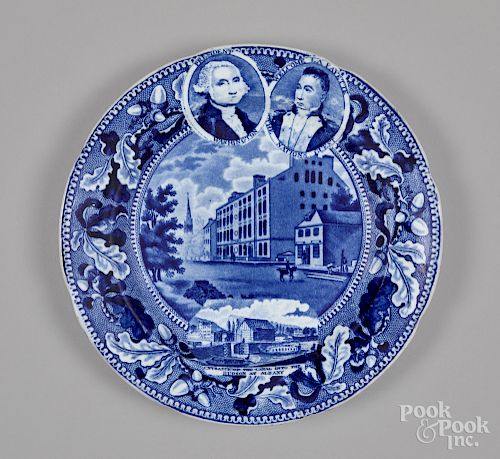 Historical blue Staffordshire plate