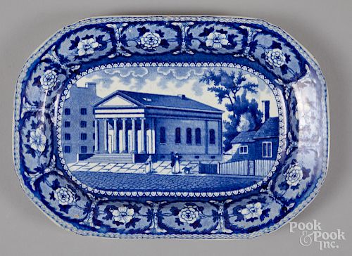 Historical blue Staffordshire small platter