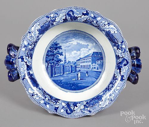 Historical blue Staffordshire centerpiece bowl