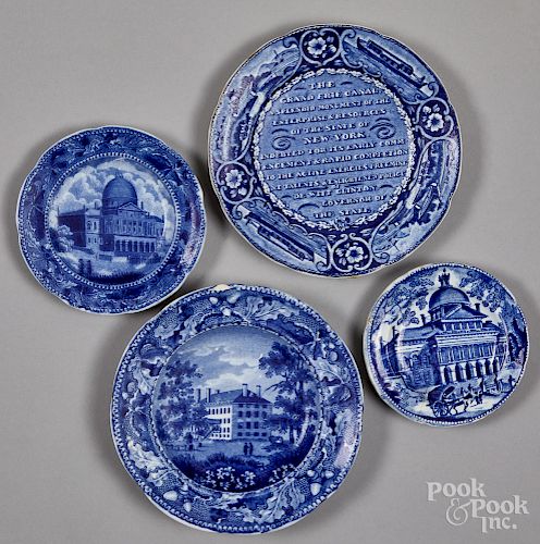 Four Historical Staffordshire cup and toddy plate