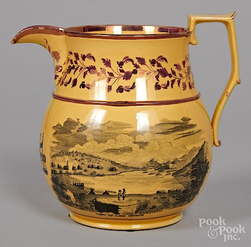 Historical Staffordshire Lake George pitcher