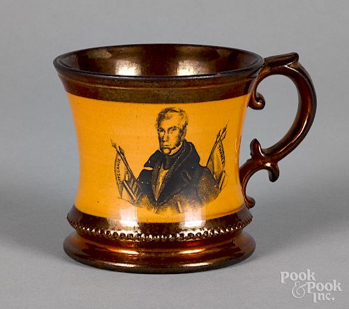 William Henry Harrison copper lustre mug