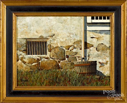Peter Sculthorpe, oil on canvas stone wall