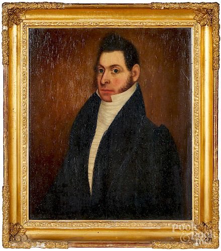 American oil on panel portrait of a gentleman
