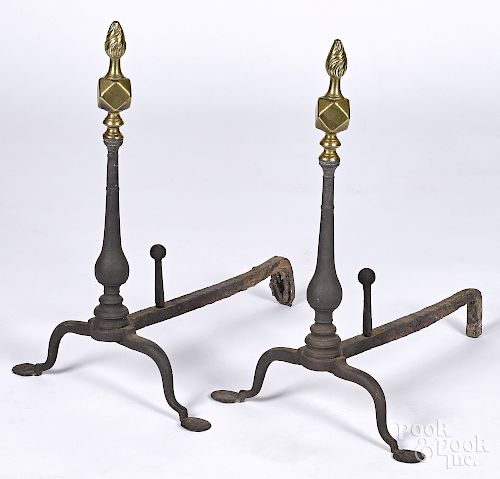 Pair of Queen Anne andirons