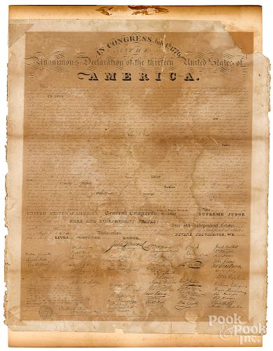 Declaration of Independence, printed 1818