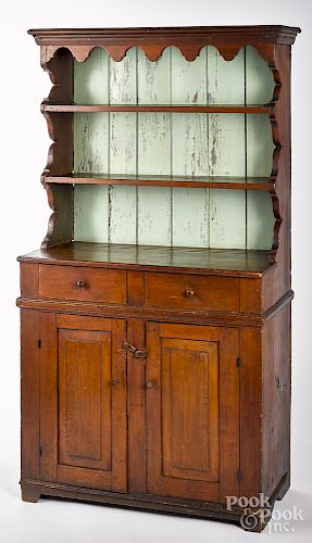 Pine stepback cupboard