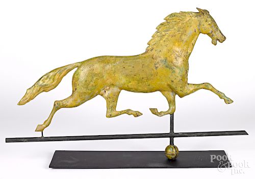 Copper swell bodied running horse weathervane