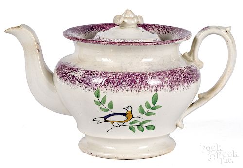 Purple spatter dove teapot