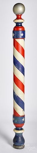 Turned and painted barber pole