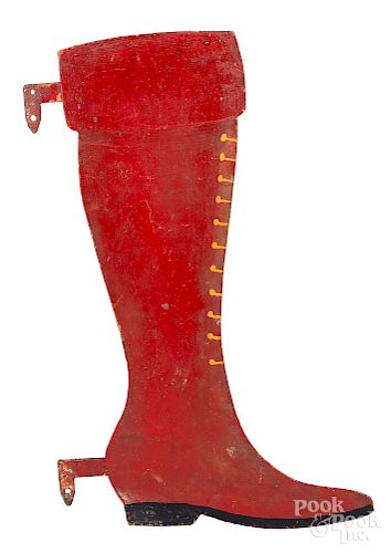 Painted sheet iron boot trade sign