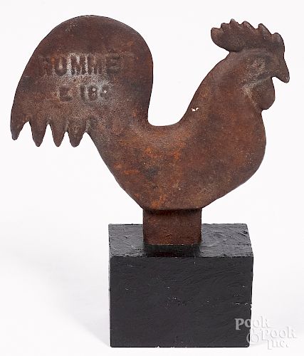 Cast iron rooster windmill weight