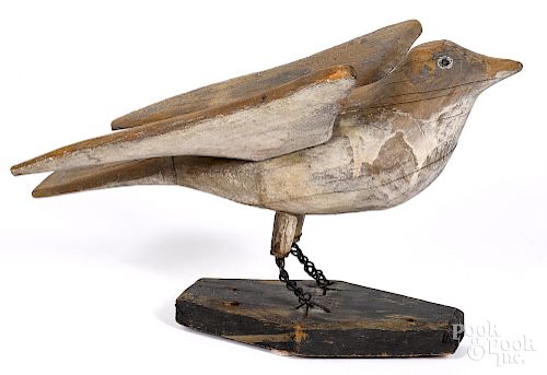 Albert Zahn carved and painted bird