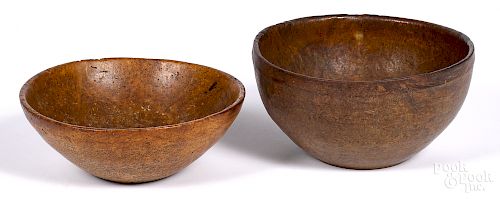 Two New England burl bowls