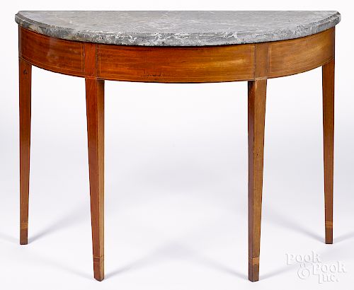 Federal mahogany marble top pier table