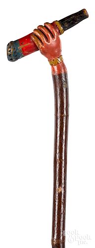 Schtockschnitzler Simmons carved and painted cane