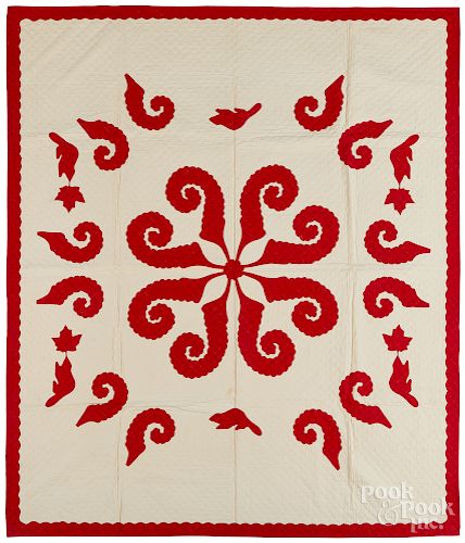 Canadian red and white quilt