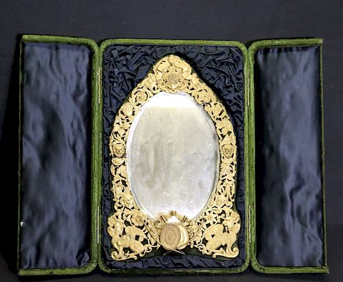 Finely Chased And Gilded Mirror In Presentation
