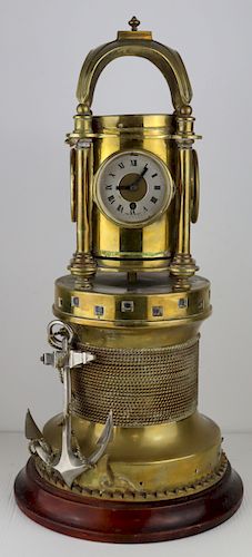 French 19th C "The Bollard" Industrial Clock.