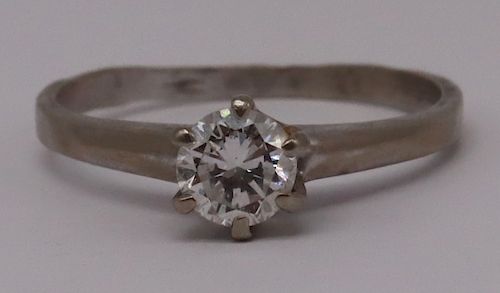 JEWELRY. 14kt White Gold and Diamond Ring.
