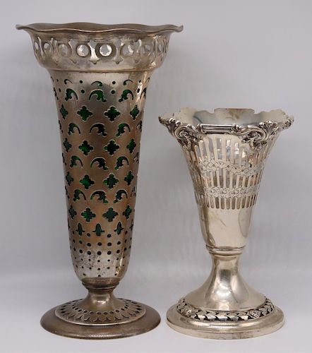 STERLING. (2) Tiffany & Co Sterling Trumpet Vases.