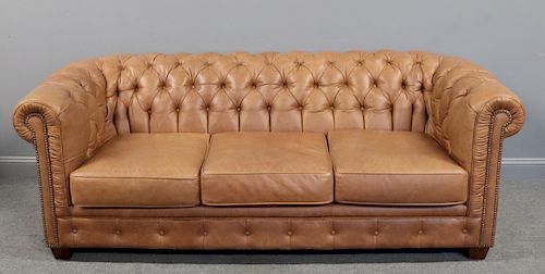 Vintage And Fine Quality Leather Chesterfield Sofa