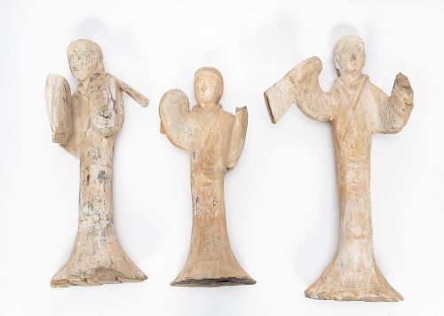 3 Han Dynasty Earthenware Female Dancing Figures