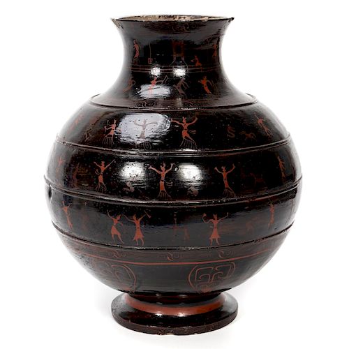 Rare Western Han Dynasty Lacquered Pottery Jar
