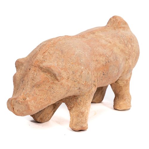 Chinese Eastern Han Dynasty Terracotta Pig