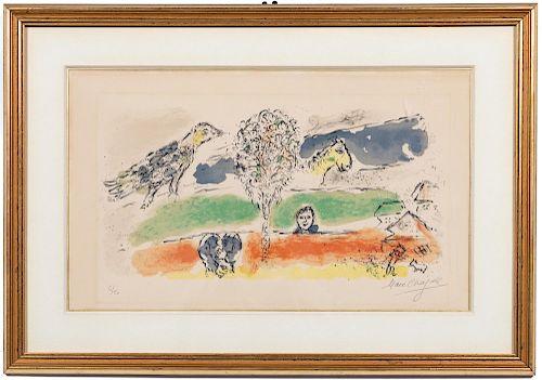 Marc Chagall 1974 "Le Fleuve Vert" Lithograph