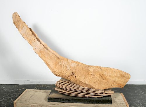 David Nash "Wafer Vessel" Carved Wood Sculpture