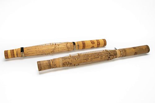 Two 20th Century, Malagasy Valihas Bamboo Zithers