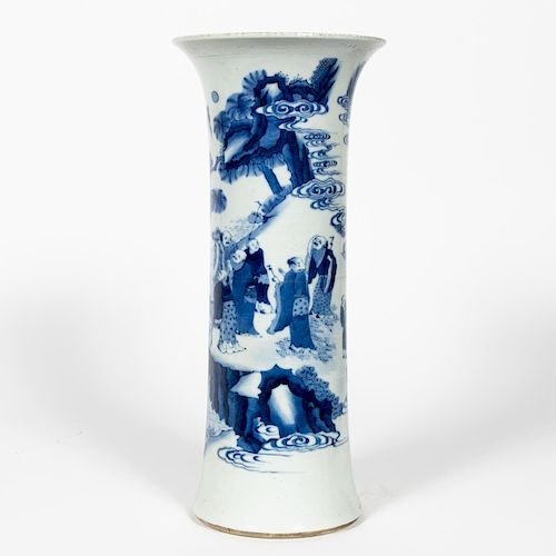 Chinese Blue and White Porcelain Gu Vase