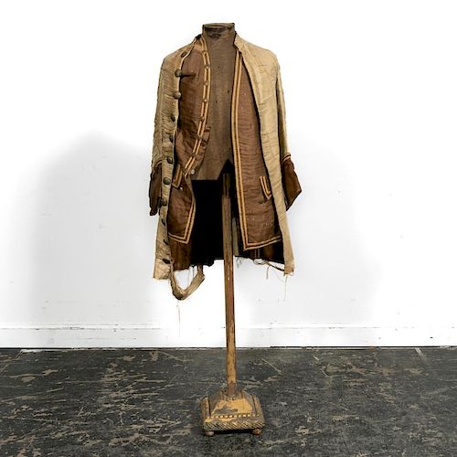 18th C. French Coat and Waistcoat on Standing Form