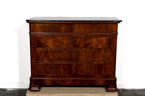 19th C. French Restoration Four-Drawer Commode