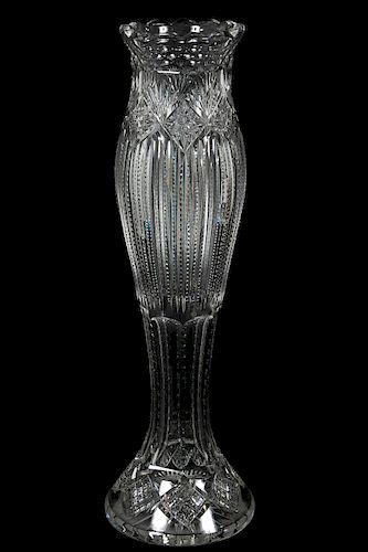 19.75" Unusual American Brilliant Cut Glass Vase