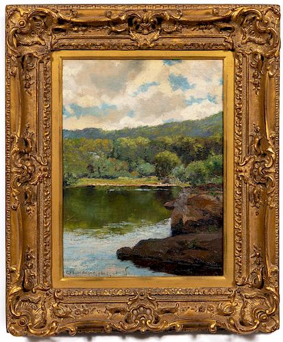 Charles Albert Burlingame "Lake In Springtime" Oil