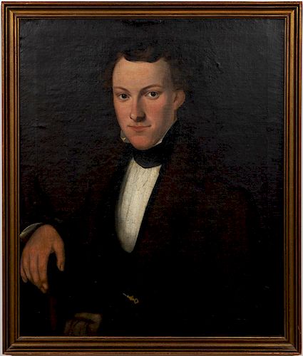 19th C. American School Portrait of a Gentleman