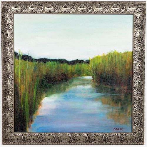 James E. Calk "Marsh Grass" Oil On Canvas