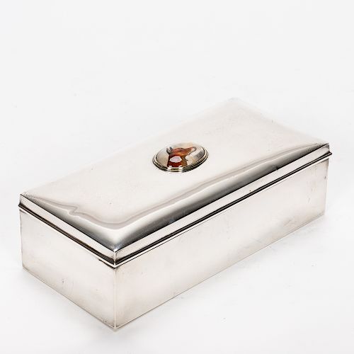 Black, Starr, & Frost Sterling Silver Box With Fox