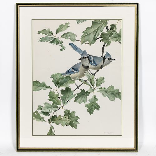 1959 Robert Verity Clem "Blue Jay" Watercolor
