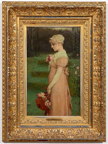 George H. Boughton, Young Girl, Oil on Canvas