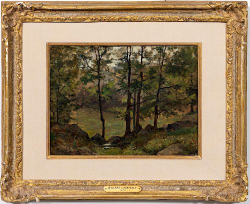 Williard Leroy Metcalf "Landscape With Trees" Oil