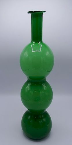 CONTINENTAL GREEN GLASS VASE