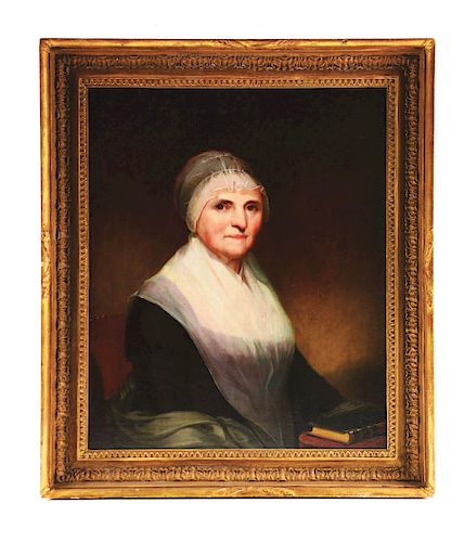 OIL PORTRAIT OF MRS. GEORGE MUSSER BY JACOB EICHOLTZ (1776 - 1842). LANCASTER, PENNSYLVANIA. CIRCA 1813.