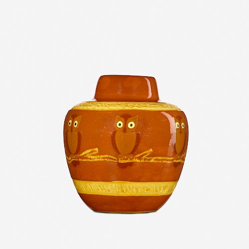 Weller Pottery, Jap Birdimal vase with owls
